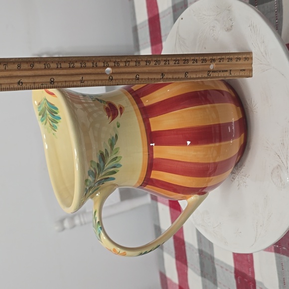 Southern Living Gail Pittman Collectible Decor Pitcher Vase Orange Red Green - Picture 10 of 13